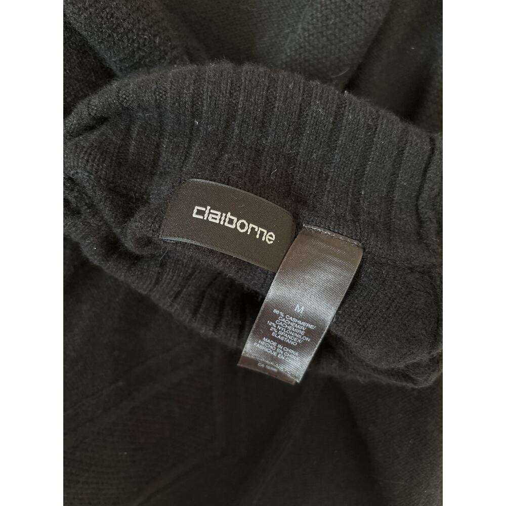 Claiborne Black Cashmere Blend Turtleneck Sweater M - Picture 8 of 8